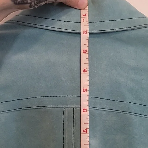 Live A Little Aqua Leather Jacket - Picture 8 of 9